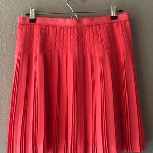 Hot pink J. Crew pleated mini skirt